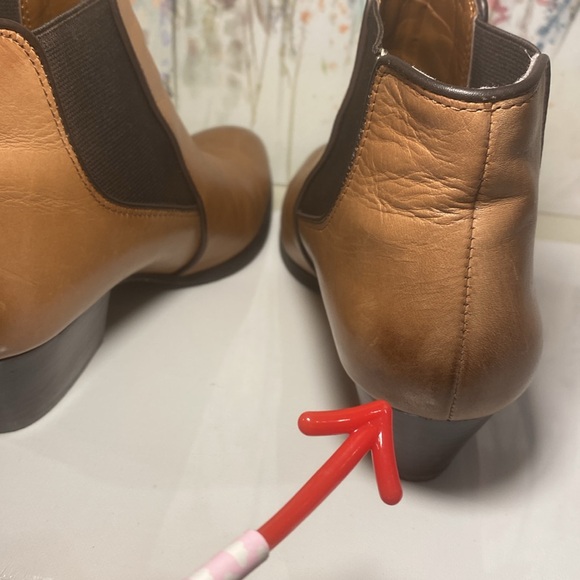 Franko Sarto Leather Tan Leather Ankle Boot Booties Size 7 - Picture 14 of 16